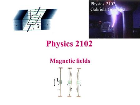 Physics 2102 Gabriela González Physics 2102 Magnetic fields L.