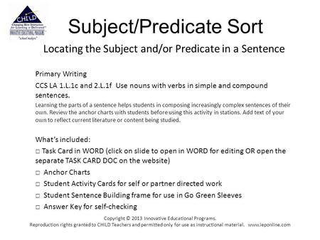 Subject/Predicate Sort