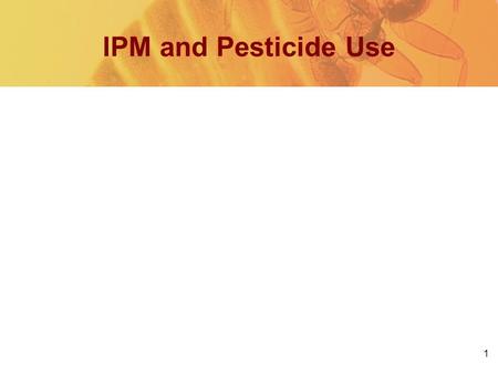 1 IPM and Pesticide Use. 2 Outline HUD’s guidance on IPM IPM in practice Pesticides.