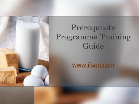 Prerequisite Programme Training Guide