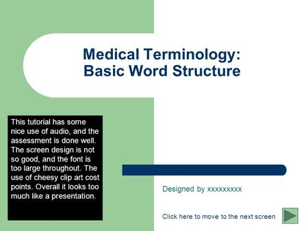 Medical Terminology: Basic Word Structure