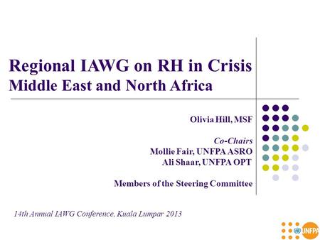 Regional IAWG on RH in Crisis Middle East and North Africa