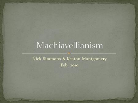 Nick Simmons & Keaton Montgomery Feb. 2010. History of Mach Mach Defined Characteristics of Mach Mach Instruments Mach IV/V Mach B MPS (new)