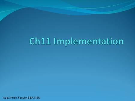 Ch11 Implementation.