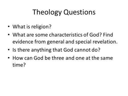 Theology Questions What is religion?