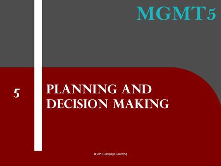 Planning and Decision Making