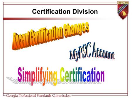 Certification Division