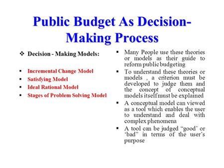 Rational planning model