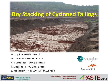 Dry Stacking of Cycloned Tailings