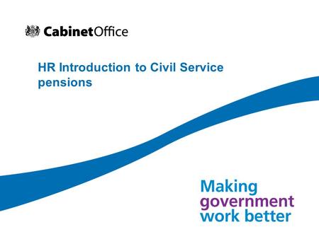 HR Introduction to Civil Service pensions