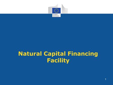 Natural Capital Financing Facility 1. NCFF Objectives: To encourage investments in revenue-generating or cost-saving projects promoting the conservation.