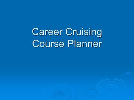 Career Cruising Course Planner