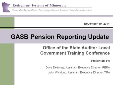 GASB Pension Reporting Update