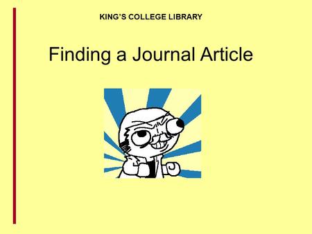 Finding a Journal Article