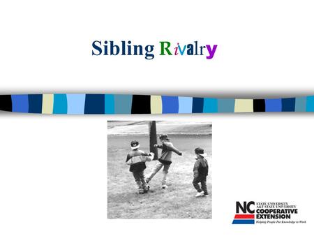 Sibling R i v a l r y. Program Objectives n Parents will understand reasons for sibling rivalry n Parents will learn about ways to reduce fighting among.