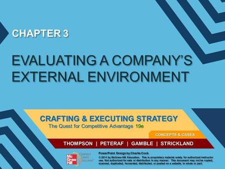 EVALUATING A COMPANY’S EXTERNAL ENVIRONMENT