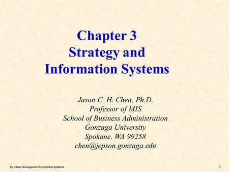Chapter 3 Strategy and Information Systems