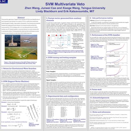 Abstract We present the application of Support Vector Machines (SVM) toward identification of noise transients in gravitational-wave analysis. SVM is a.
