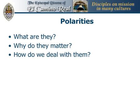 Polarities What are they? Why do they matter? How do we deal with them?