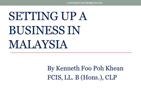 Setting up a Business in Malaysia