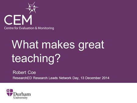 What makes great teaching?