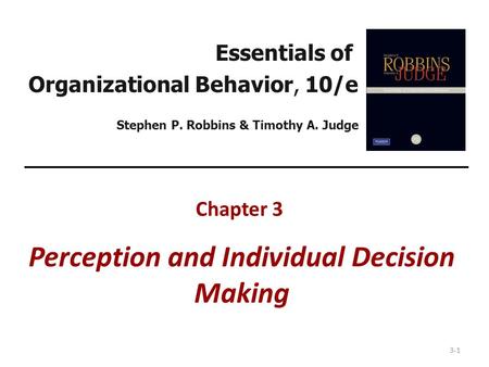 Chapter 3 Perception and Individual Decision Making
