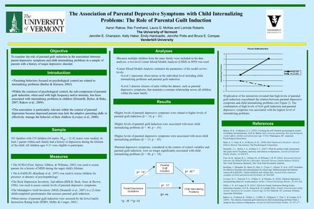 Higher levels of parental depressive symptoms were related to higher levels of parental guilt induction (  =.14, p 