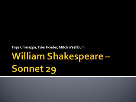 William Shakespeare – Sonnet 29