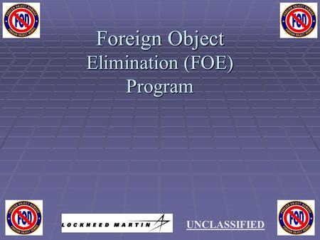 Foreign Object Elimination (FOE) Program