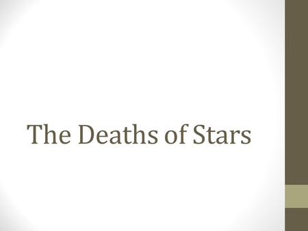 The Deaths of Stars. What Do You Think? Will the Sun someday cease to shine brightly? If so, how will this occur? What is a nova? How does it differ from.