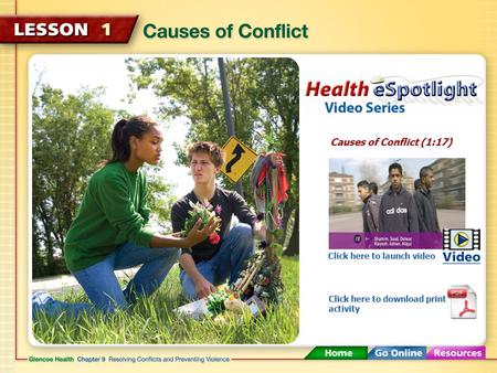 Causes of Conflict (1:17) Click here to launch video Click here to download print activity.
