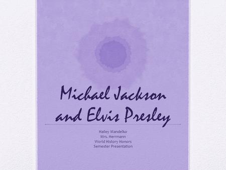 Michael Jackson and Elvis Presley