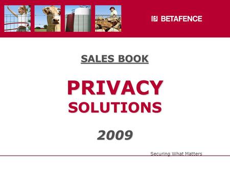 Securing What Matters SALES BOOK PRIVACYSOLUTIONS2009.