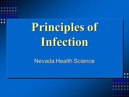 Principles of Infection Nevada Health Science. Principles of Infection n Understanding the basic principles of infection is essential for any health care.