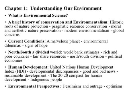 Chapter 1: Understanding Our Environment