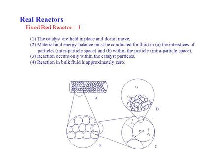 Real Reactors Fixed Bed Reactor – 1