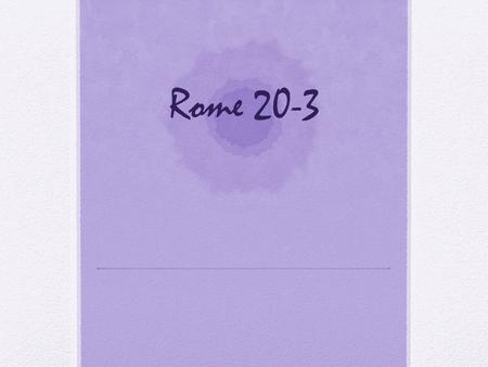 Rome 20-3.