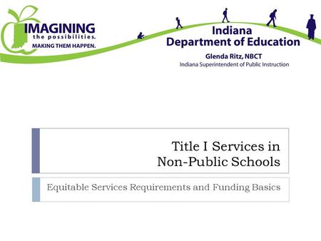 Title I Services in Non-Public Schools Equitable Services Requirements and Funding Basics.