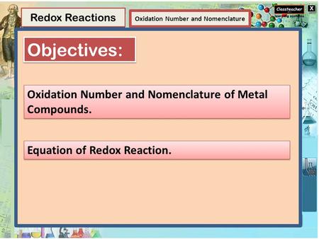 Element Elements and Compounds Oxidation Number and Nomenclature Redox Reactions Compounds A compound is a substance composed of two or more elements,
