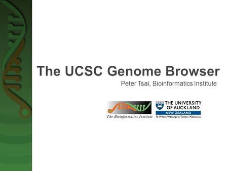 Peter Tsai, Bioinformatics Institute.  University of California, Santa Cruz (UCSC)  A rapid and reliable display of any requested portion of genomes.