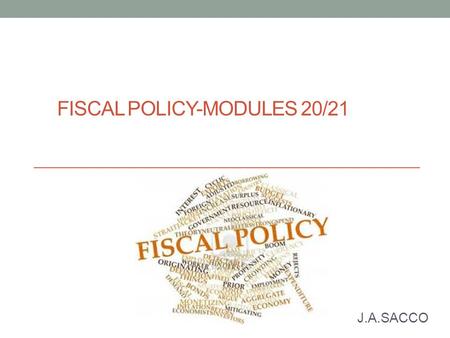 Fiscal Policy-Modules 20/21