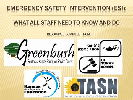 1. To define Emergency Safety Interventions (ESI):  Seclusion  Restraint  History and Purpose 2. To identify the requirements of the ESI regulations.