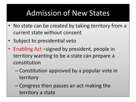 Admission of New States