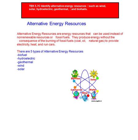 Alternative Energy Resources