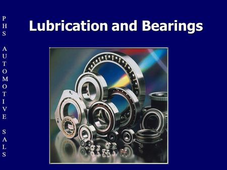 Lubrication and Bearings