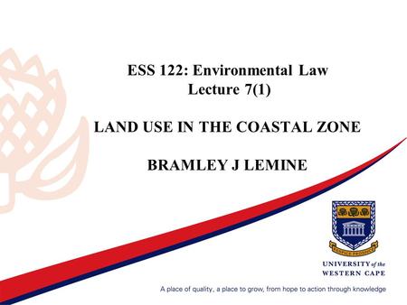 Land use in the coastal zone