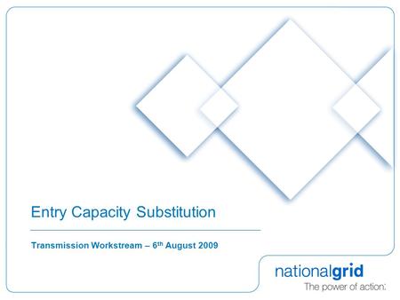 Entry Capacity Substitution Transmission Workstream – 6 th August 2009.