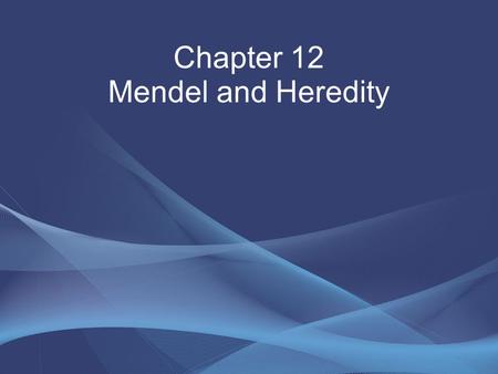 Chapter 12 Mendel and Heredity