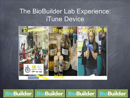 The BioBuilder Lab Experience: iTune Device PresentPreparePerform.