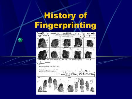 History of Fingerprinting